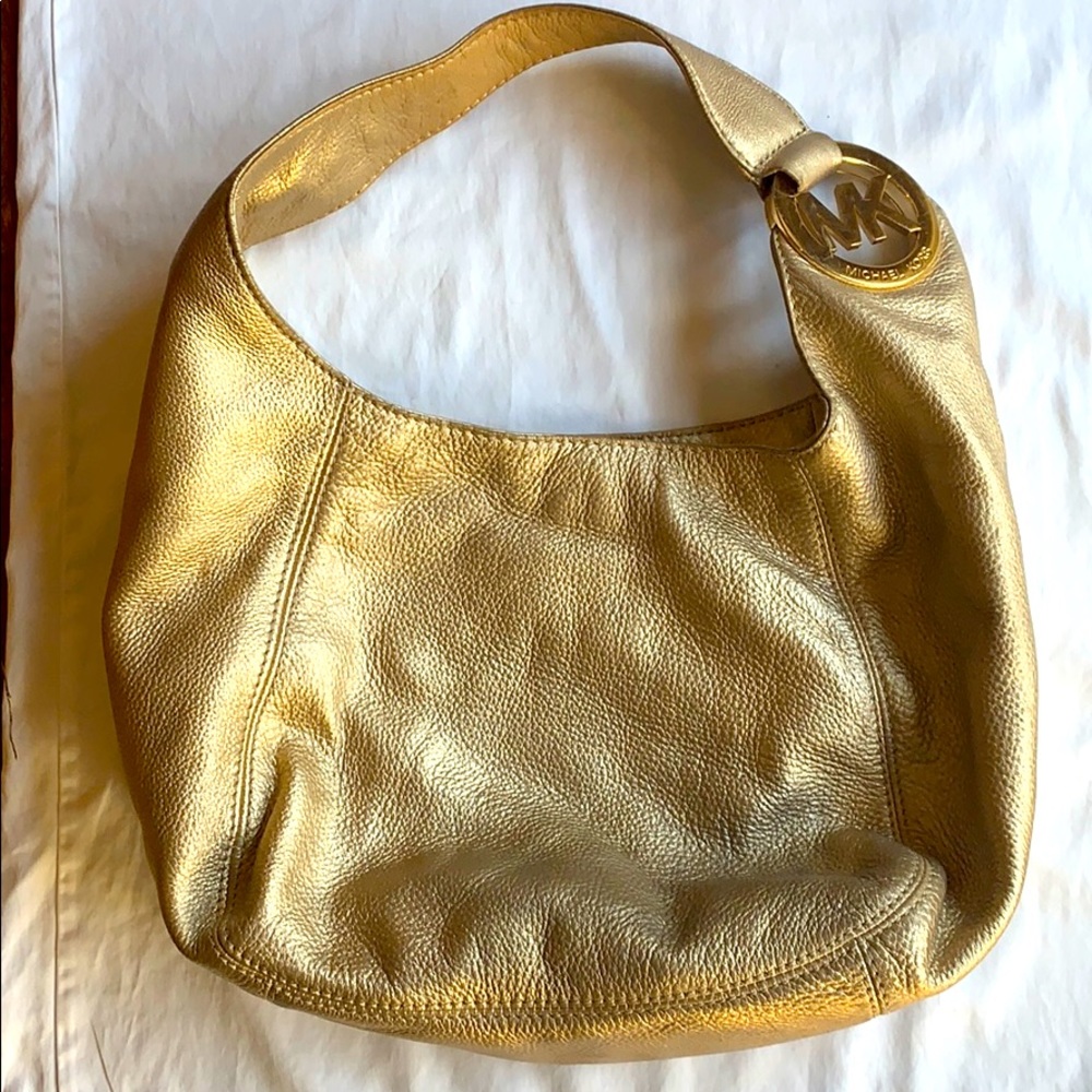 Michael Kors gold shoulder bag